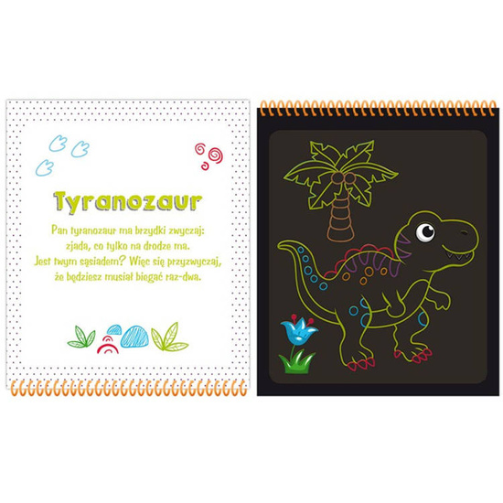 Aksjomat Dinozaury kolorowa Zdrapywanka z rysikiem KS0558