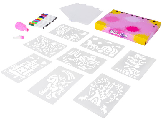 AIRBRUSH Creative Art Set - Painting Pump, Markers and Stencils ZA5710