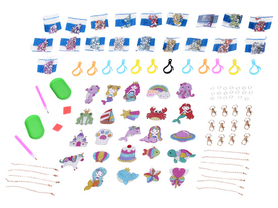 Do it yourself DIY Fairytale collage - diamond embroidery - key rings ZA6019