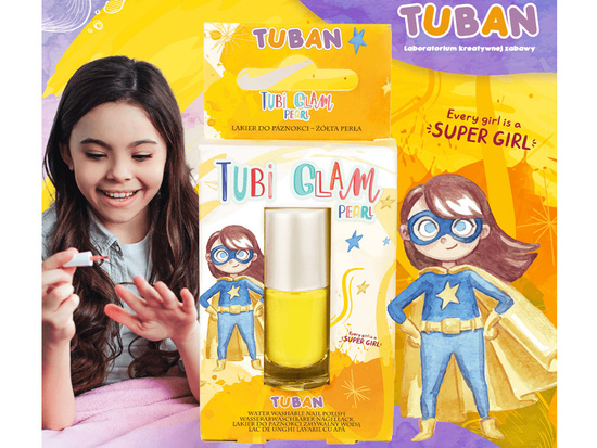 Tuban Tubi Glam Nail Polish for Kids Yellow Pearl 5ml ZA6119