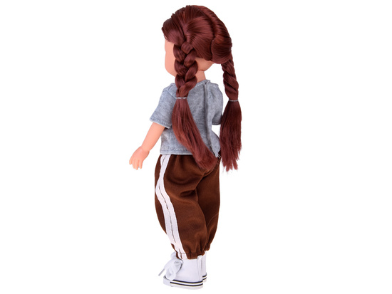 Lovely Girl Doll with Short Black Hair in a Sporty Outfit 33cm ZA5849