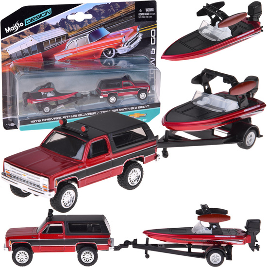 Maisto Licensed Metal car Chevrolet K5 Blazer + boat 1:64 ZA5964