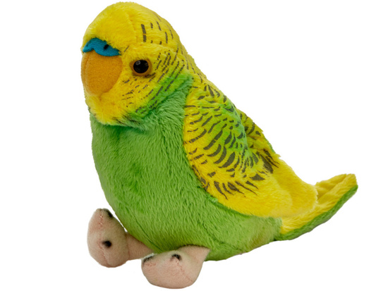  73 / 5 000 Plush mascot budgerigar green-yellow parrot bird 13cm 13728