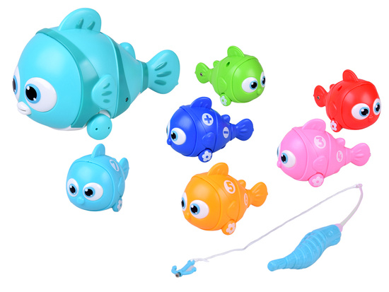 Interactive FISH FAMILY Set + fishing rod and magnet fishing ZA6016
