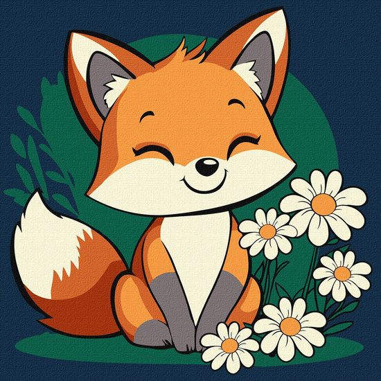 Painting by numbers for kids 25x25cm KHO6299 Beautiful fox AP0084