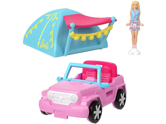Mattel Mini Barbie Land Camper Doll with Off-Road Vehicle + Tent ZA6038 G