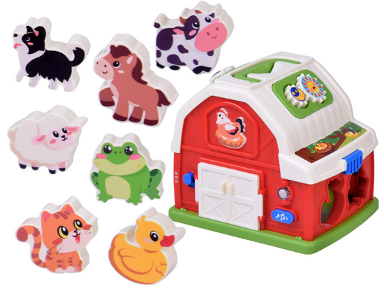 Interactive educational house farm blocks animal sounds sorter ZA5956