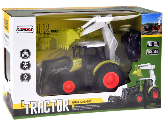 Remote-controlled tractor Backhoe loader bulldozer with remote control RC0718
