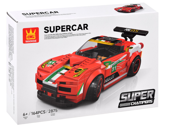 Technical blocks Sports car RED 164 pieces + stickers ZA4289