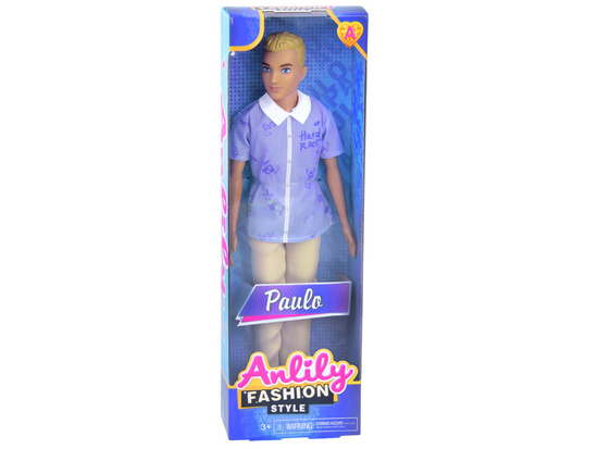 Anlily Doll boy BLOND Paulo in shirt and light trousers ZA6006 A