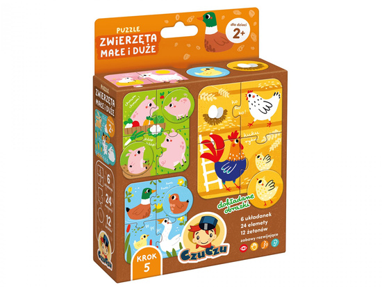 CzuCzu Puzzle Small and Large Animals 6 puzzles and 12 tokens 2+ ZA6094