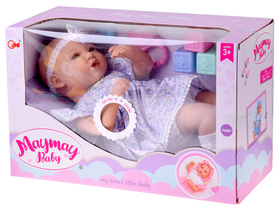 Interactive BOBAS doll 46cm - in a lilac dress + accessories ZA5834