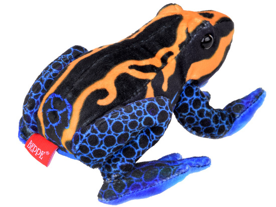 Plush toy Frog orange and black 13cm colorful frog 14120