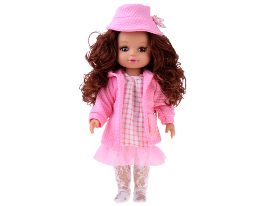 Pink doll clothes set for 36–40 cm doll: Dress, Coat, Hat ZA5839