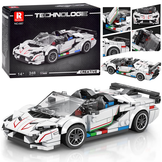 Technical blocks Super sports car WHITE CABRIOLET spoiler 348 pieces ZA5787