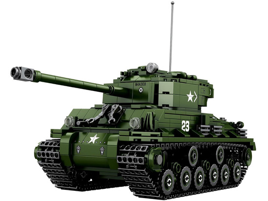 Reobrix Licensed Building Blocks Sherman M4A3E8 Tank 836 pcs ZA5806