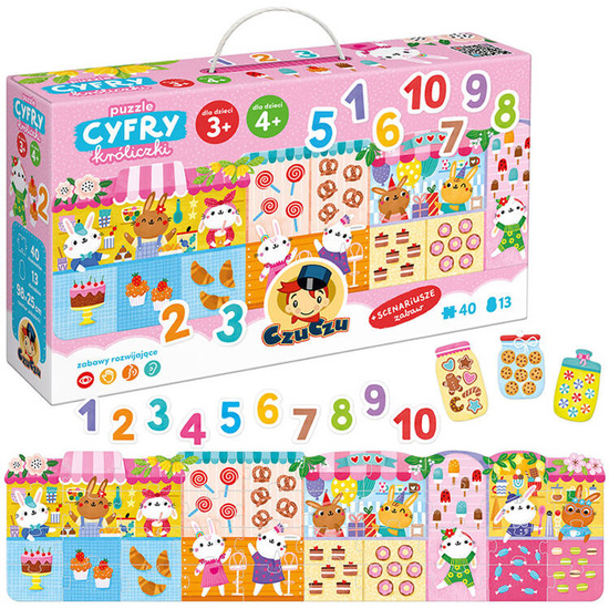 CzuCzu Puzzle Numbers Bunnies learning to count play scenario ZA5556