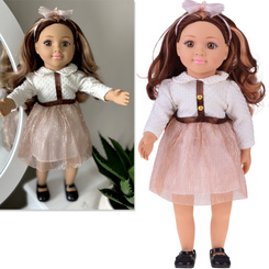 Stylowa Lalka 48 cm z długimi brązowymi włosami – urocza stylizacja ZA5842