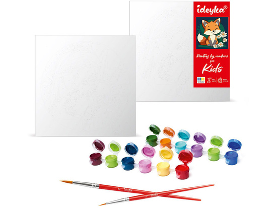 Malowanie po numerach dla dzieci 25x25cm KHO6299 Piękna lisiczka AP0084