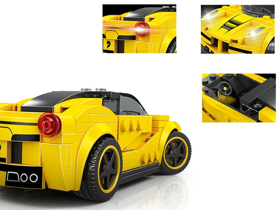 Technical blocks Sports car YELLOW 143-pieces + stickers ZA5742