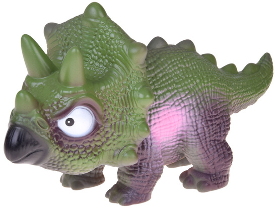Interactive Rubber Triceratops Dinosaur Figurine with Roaring Sound ZA5726