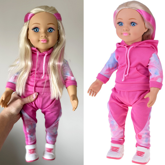 Doll in Tracksuit 48 cm with Long Blonde Hair – Sporty Outfit ZA5844