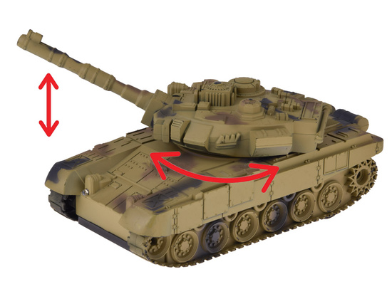 RC Tank with Remote Control, Rotating Turret, Lights, Realistic Sound