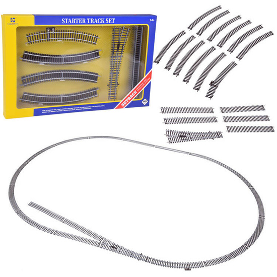 Metal tracks for the HO starter train, turns, siding, switch, 3m RC0644