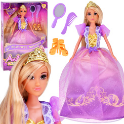 Long-haired princess doll in a ball gown + accessories ZA5704