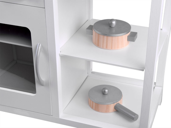 Interactive WHITE wooden kitchen for children Induction + accessories ZA4127