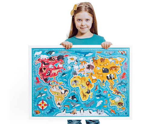 CzuCzu Animals World Map 60 pcs. ZA4163