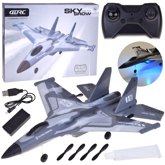 Samolot Sky Show Lekki Składany Samolot z Pianki z LED Napędem USB RC0721 