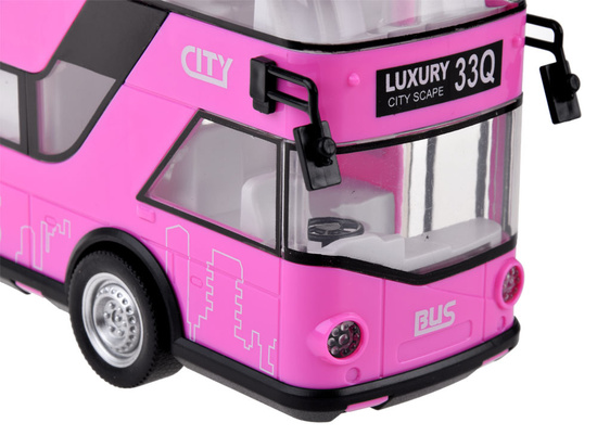 Pink double-decker bus with opening doors and sound ZA4748