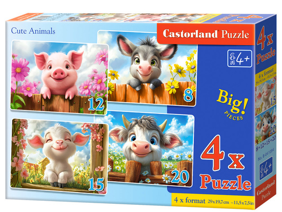 Puzzle 4w1  Cute Animals B-041084 
