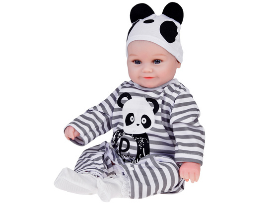 Lovely soft Boy Doll 45cm lifelike dressed in Panda overalls ZA5358