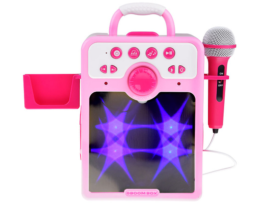 Musical speaker pink Boombox for children with microphone IN0166