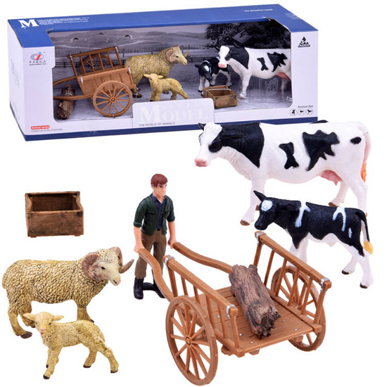 ANIMALS SERIES FARM Set of Figures cow sheep farmer ZAGRODA ZA2606