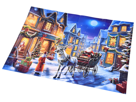 Advent Calendar PUZZLE - Santa Claus in a Sleigh in VINTAGE Style ZA5884
