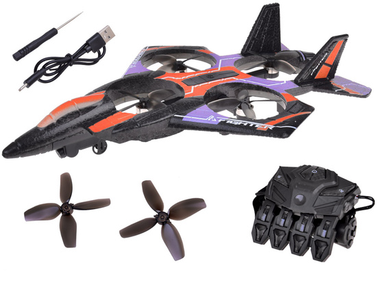 Remote controlled combat drone - flying vehicle + colored diodes za0704 PO