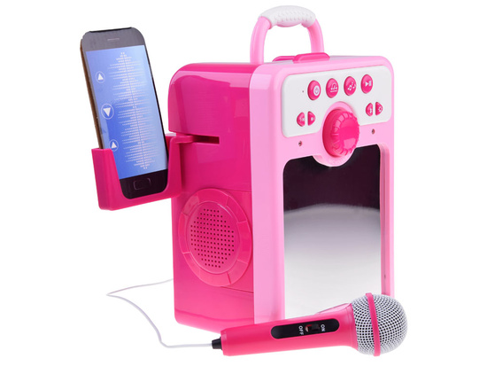 Musical speaker pink Boombox for children with microphone IN0166