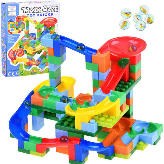 Colorful marble blocks track for balls 152ele ZA3228