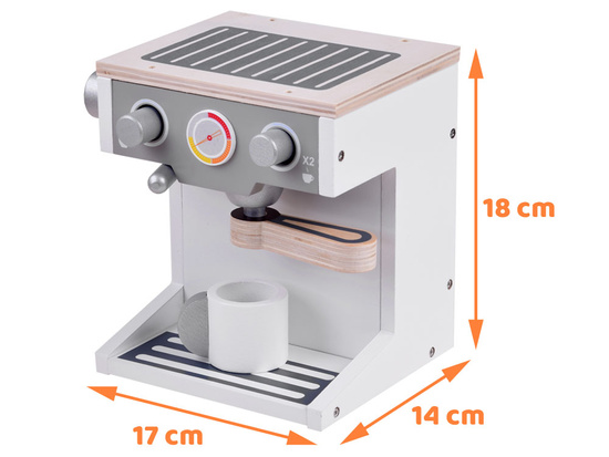 White WOODEN COFFEE MACHINE for children + accessories Small household appliances ZA4123