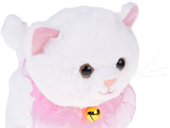 Interactive kitten walks on a leash, meows, and wags its tail ZA5592
