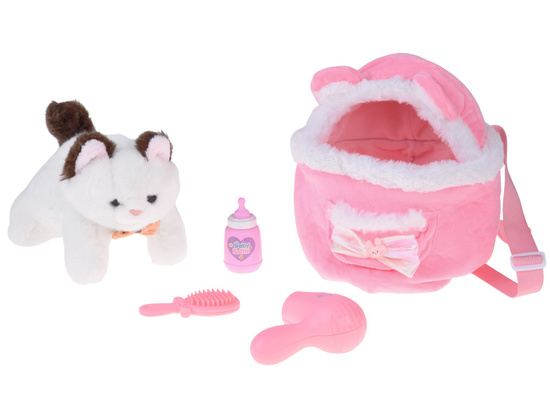A soft CAT with a heartbeat effect and bendable paws in a ZA5593 backpack