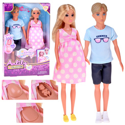 Doll family set: mom, dad, pregnant doll, baby, newborn ZA5700