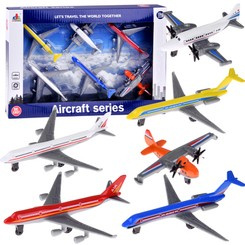 Metal airplane set, passenger planes, 6 pcs ZA4669