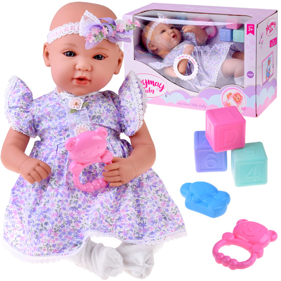 Interactive BOBAS doll 46cm - in a lilac dress + accessories ZA5834