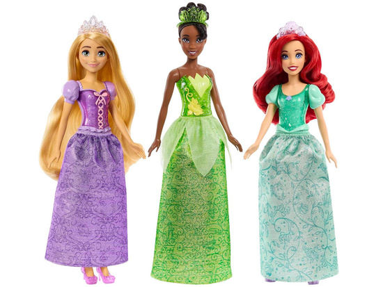 Mattel Disney Princess 3-Doll Set: Ariel + Tiana + Rapunzel ZA6036