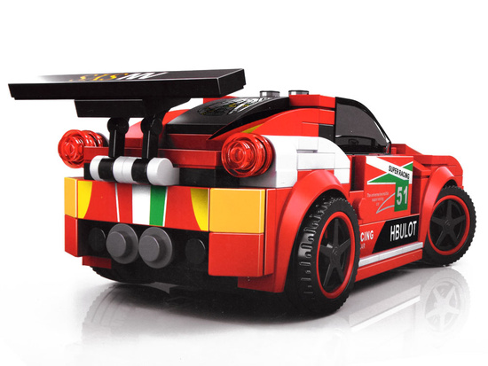 Klocki techniczne Sportowe auto CZERWONE 164-elementy + naklejki ZA4289