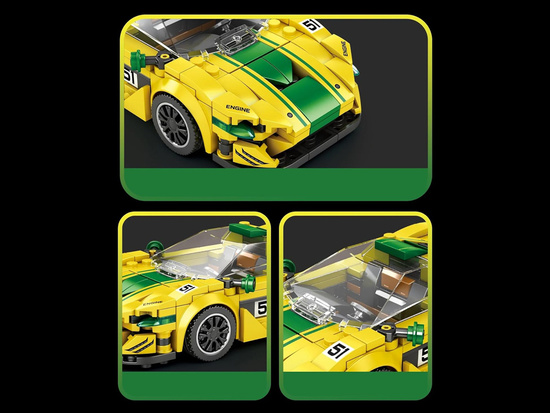 Technical blocks Sports car P1 GTR YELLOW-GREEN 368-pcs ZA5781